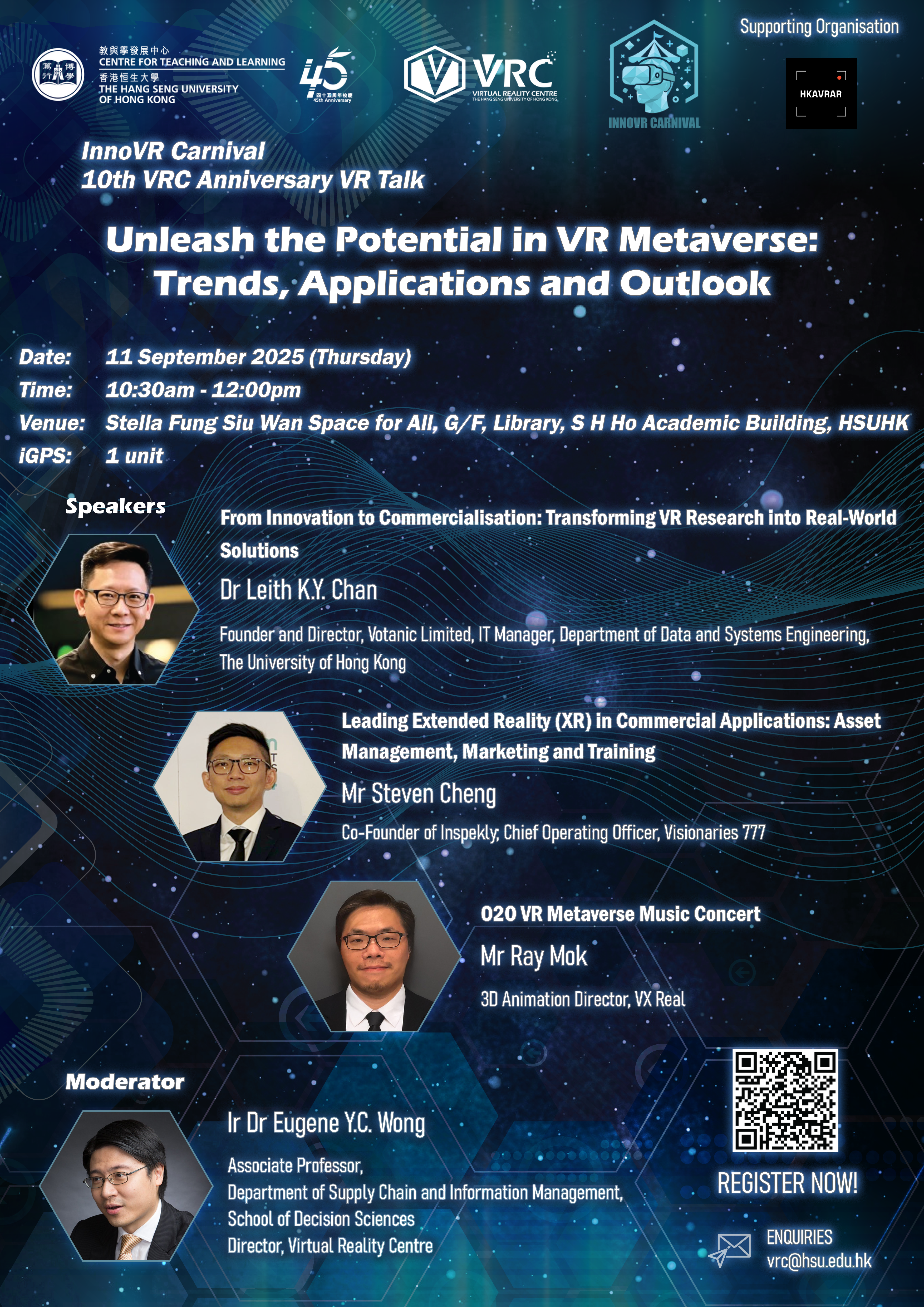 10th VRC Anniversary Talk: Unleash the potential in VR Metaverse: Trends, Applications and Outlook