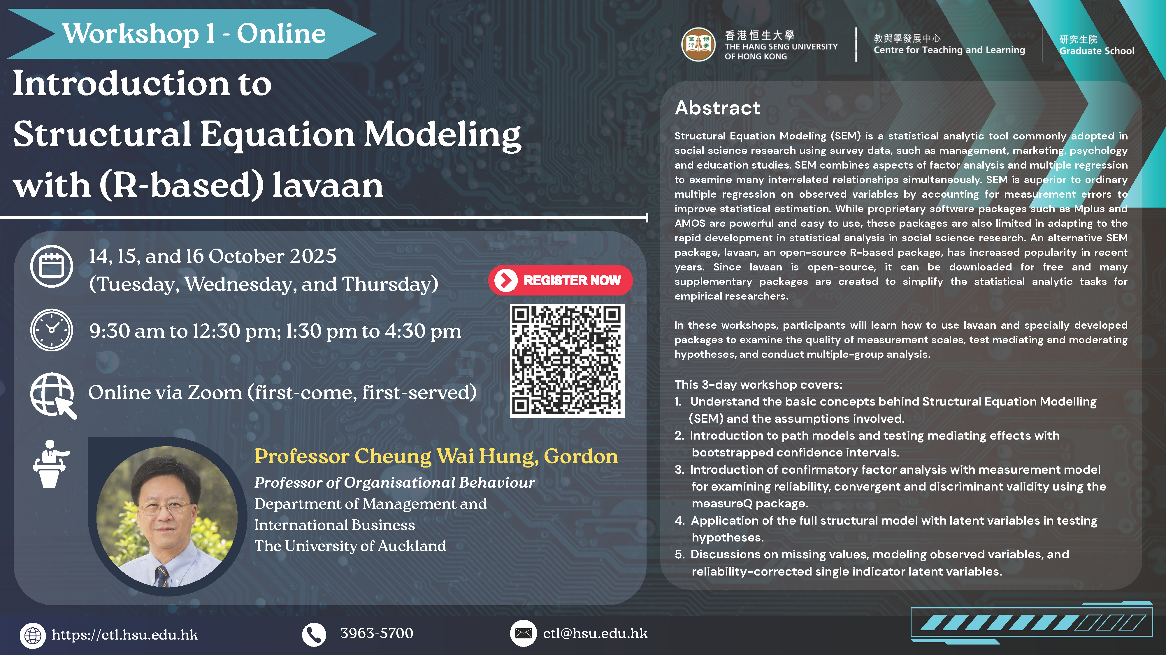 Workshop Series on Structural Equation Modelling (SEM)